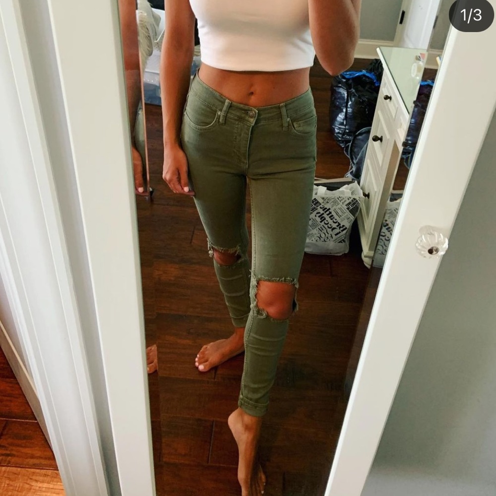 Free people army green jeans